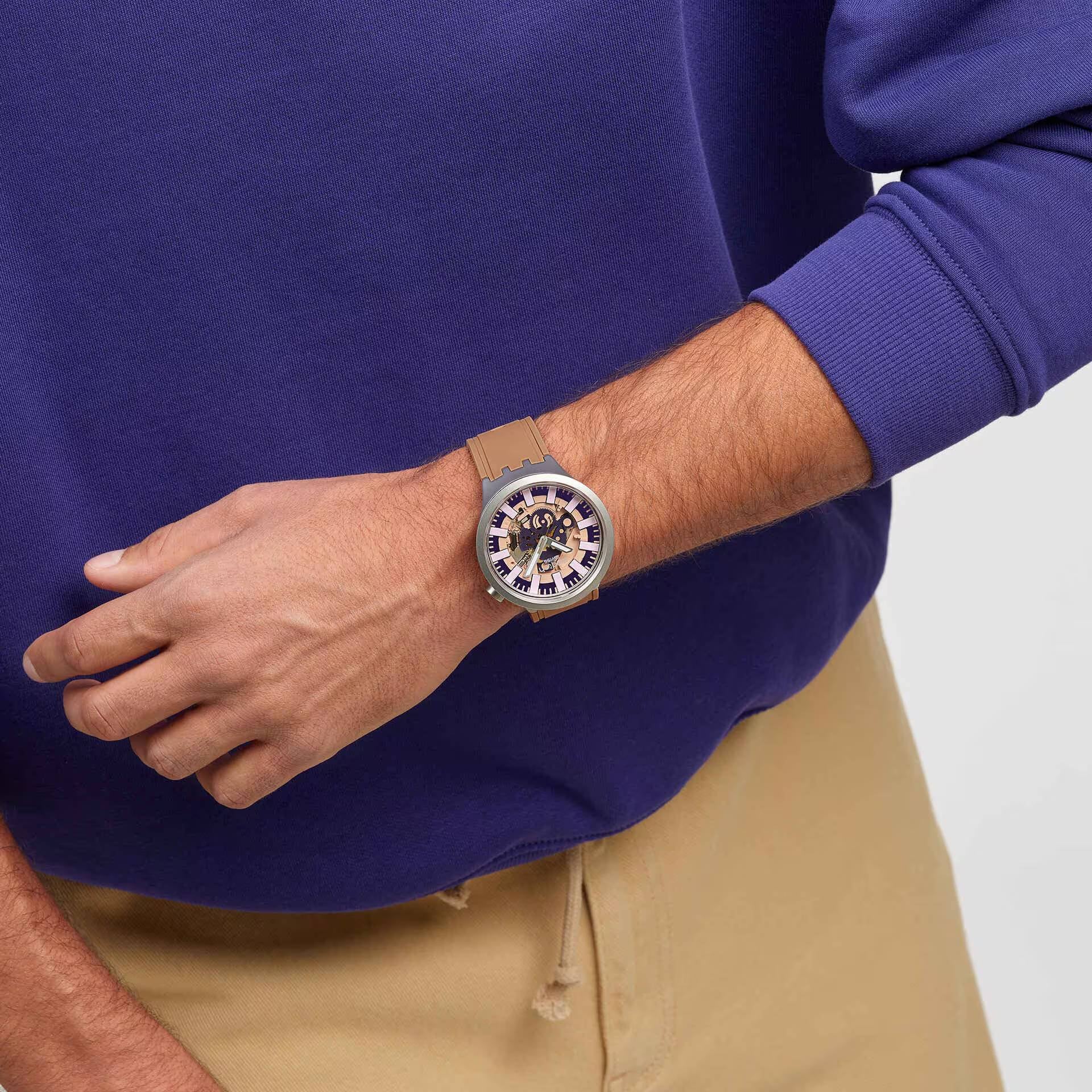 Orologio Unisex Swatch Terracotta Tide Acciaio Gomma SB07S119